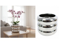 Doniczka, osłonka ceramiczna 11x10 cm SREBRNA