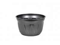 Doniczka TŁOCZONY WZÓR 15x8 cm - Grafitowa
