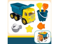 Zestaw zabawek do piasku z wywrotką i wiaderkiem w siatce 35x24x18 cm mix kolor - kpl 7 szt 