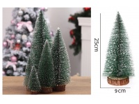 Drzewko świąteczne CHOINKA na pniu mini 25 cm ZIELONA oprószona śniegiem