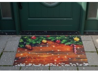 Dywan, dywanik świąteczny 60x40 cm STROIK Z BOMBKAMI I SZYSZKĄ