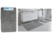 DYWANIK Kpl łazienkowy (80x50 cm) 2 el GRAFIT ROMBY