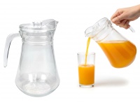 Dzbanek szklany z plastikową pokrywką 20x10,5 cm 1,3L