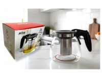 Dzbanek szklany z zaparzaczem i plastikową pokrywką 900 ml