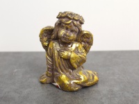 Figurka betonowa ANIOŁ 12x10,5x7 cm BRĄZOWO-ZŁOTA