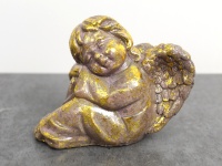 Figurka betonowa ANIOŁ 13,5x10,5x7 cm BRĄZOWO-ZŁOTA