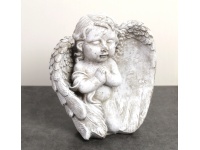 Figurka betonowa ANIOŁ MODLĄCY SIĘ 17x17x10 cm SZARA