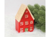 Figurka ceramiczna DOMEK 14x8x6,5 cm CZERWONY