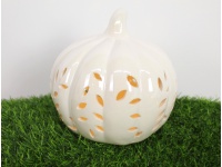 Figurka ceramiczna DYNIA LED 26x16 cm BIAŁA perłowa