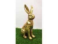 Figurka ceramiczna KRÓLIK siedzący 28x14x9 cm ZŁOTY