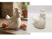 Dekoracja ceramiczna KURA 12x10x6 cm - beżowa nakrapiana