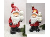 Figurka ceramiczna LED MIKOŁAJ z bombkami 42,5x22,5x16 cm