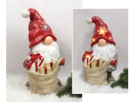Figurka ceramiczna LED MIKOŁAJ z workiem 40x21,5x18,5 cm