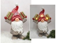 Figurka ceramiczna LED MIKOŁAJ z prezentami 42,5x26,5x16 cm