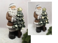 Figurka ceramiczna LED MIKOŁAJ z choinką 40x22,5x21 cm