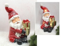 Figurka ceramiczna LED MIKOŁAJ z prezentami 35x22,5x19,5 cm