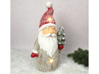 Figurka ceramiczna MIKOŁAJ z choinką LED 45 cm