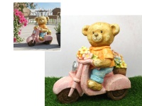 Figurka ceramiczna MIŚ Z KWIATAMI NA SKUTERZE 34x33x16 cm