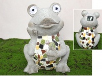 Figurka ceramiczna mozaika ŻABA solarna 31 cm