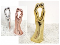 Figurka ceramiczna PARA 17x5,5 cm EFEKT LUSTRA- MIX KOLOR