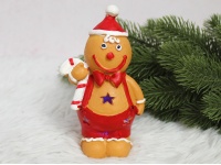 Figurka ceramiczna PIERNIKOWY LUDZIK świecący LED 15x9x6 cm (32246-1)