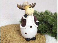 Figurka ceramiczna RENIER w wełnianej czapce świecący LED 18x9x9 cm (32223-1)