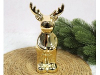 Figurka ceramiczna RENIFER 19,5x9,5x7 cm ZŁOTY efekt lustra (BX24304-1)