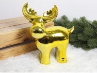 Figurka ceramiczna RENIFER 22x17x8 cm SREBRNY, ZŁOTY