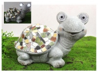 Figurka ceramiczna solarna mozaika szary ŚLIMAK 34,5x22x21,5 cm