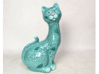 Figurka ceramiczna turkus KOT 40x24x14 cm