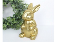 Figurka ceramiczna ZAJĄC 16,5x10x8 cm przecierane złoto 