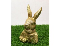 Figurka ceramiczna KRÓLIK podparty 15,5x9x6,5 cm ZŁOTY