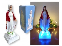 Figurka MARYJA plastikowa LED na baterie 20 cm RGB zmieniająca kolor