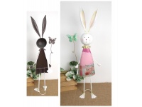 Figurka metalowa Pani KRÓLIK Z MOTYLKIEM wys. 78 cm 