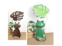 Figurka metalowa ŻABA Z LIŚCIEM MONSTERY wys. 55 cm 