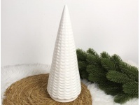 Figurka ozdoba ceramiczna CHOINKA 31x12 cm BIAŁA