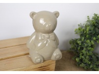 Figurka ozdoba ceramiczna MIŚ 12x10x9 cm KREMOWY