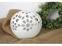 Figurka ozdoba ceramiczna AŻUROWA 18x15x12 cm BIAŁA