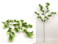 Gałązka ala OSET silikonowy wys. 82 cm, 4 ramiona ZIELONA z białymi końcami