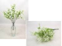 Gałązka ASPARAGUS silikonowy wys. 35 cm, 5 łodyg ZIELONA z białymi końcami