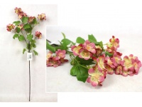 Gałązka dekoracyjna drobne kwiatki 75 cm (główka 4 cm) RÓŻOWY Z ZIELONYM ŚRODKIEM