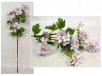 Gałązka dekoracyjna drobne kwiatki 75 cm (główka 4 cm) BIAŁY Z FIOLETOWYMI KOŃCAMI