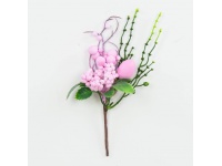 Gałązka dekoracyjna WIELKANOCNA różowa 25 cm - 1 szt
