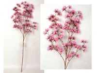 Gałązka DROBNE KWIATKI wys. 84 cm, 7 ramion (kwiat 4x1 cm)  RÓŻOWA