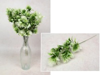 Gałązka ozdobna na piku ala OSET biało-zielony 32 cm - 1 szt