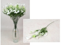 Gałązka ozdobna na piku KALIA drobna, biała 38 cm - 1 szt