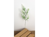 Gałązka ozdobna na piku LAWENDA biało-zielona, bielona 34 cm - 1 szt