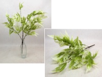 Gałązka PAPROĆ silikonowa wys. 56 cm, 6 łodyg ZIELONA z białymi końcami