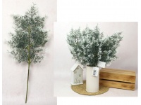 Gałązka silikonowa PE TUJA wys. 47 cm ZIELONY z białymi końcówkami