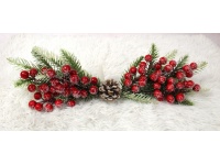 Gałązka, stroik świąteczny 50 cm świerk, szyszka, czerwone kulki